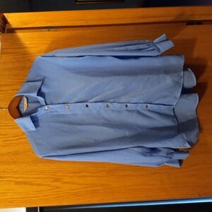 Womens intempo blouse Long Sleeve Blue shirt small 23 armpit to armpit